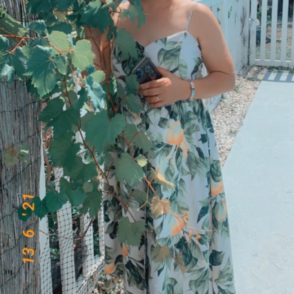 Lemon Print Linen Sundress.